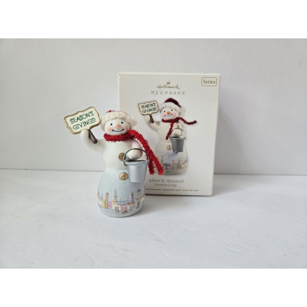 Hallmark Christmas ornament snowtop lodge Albert H Almstead 2012 snowman